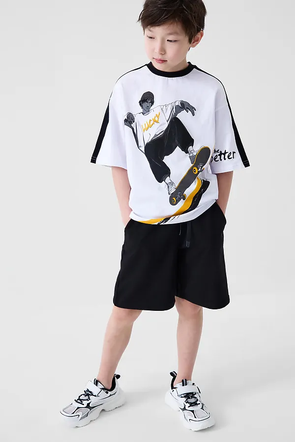 Полуботинки для мальчиков PLAYTODAY, белый,черный - фото 2