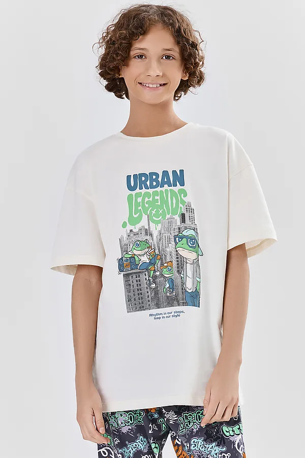 Комплект для мальчиков (джемпер, брюки) MARK FORMELLE, св.молочный +надписи на графите - фото 2