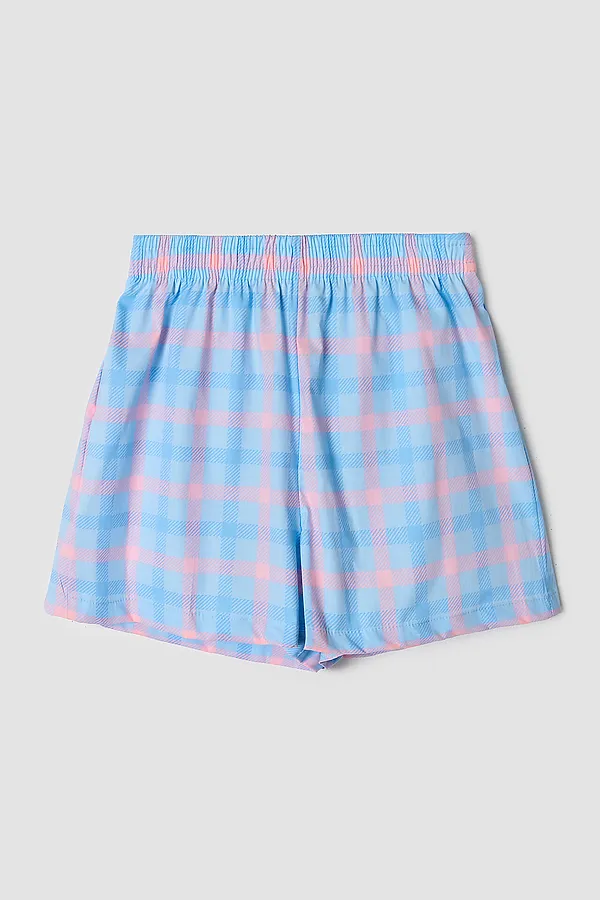 Комплект для девочек (футболка, шорты) MARK FORMELLE, розовый +розово -голубая клетка - фото 2