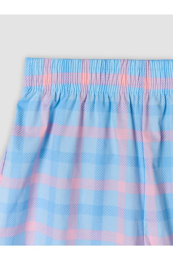 Комплект для девочек (футболка, шорты) MARK FORMELLE, розовый +розово -голубая клетка - фото 2