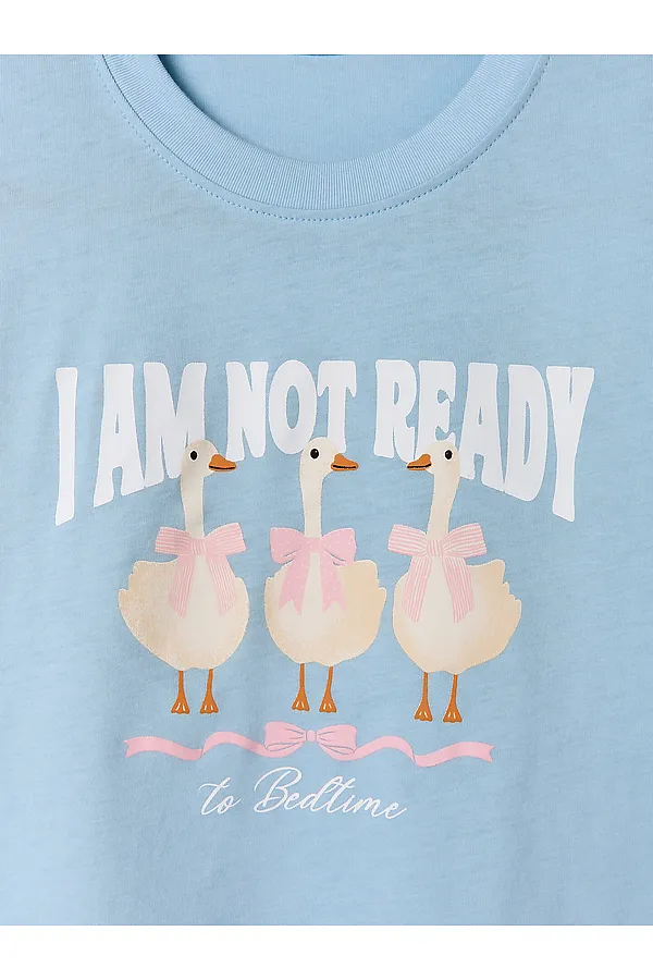 Комплект для девочек (футболка, брюки) MARK FORMELLE, голубой +розово -голубая клетка - фото 2