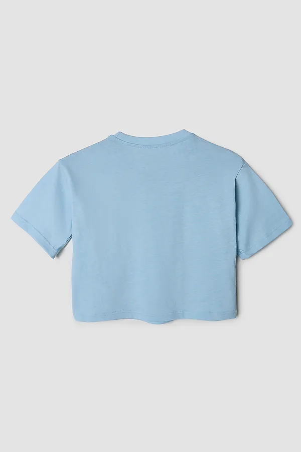 Комплект для девочек (футболка, брюки) MARK FORMELLE, голубой +розово -голубая клетка - фото 2