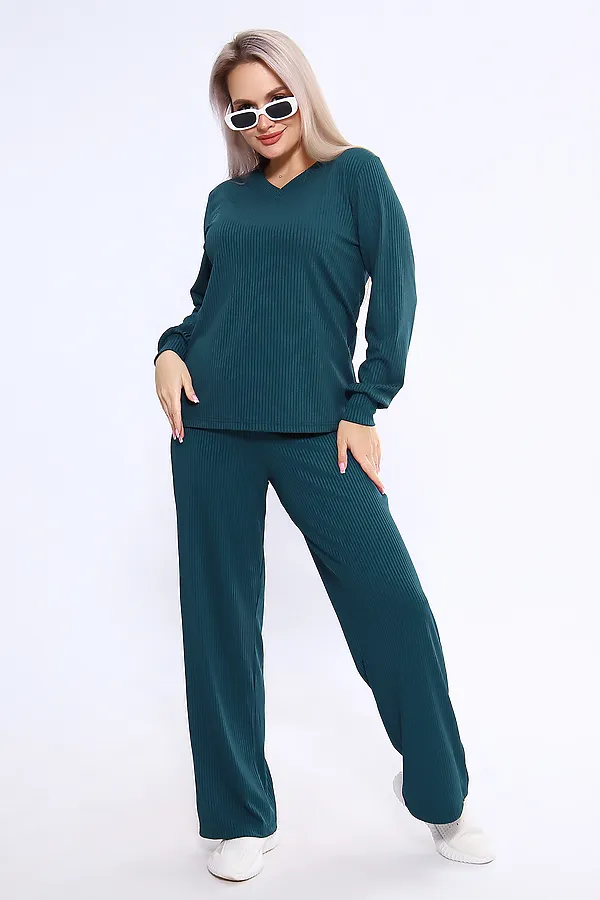 Костюм с брюками 745 НАТАЛИ, изумрудный - фото 2