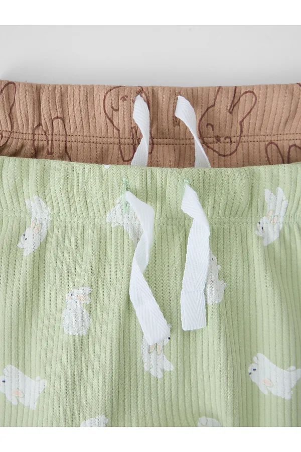 Ползунки детские (2шт.) MARK FORMELLE, зайки на бежевом +зайчата на св.зеленом - фото 2