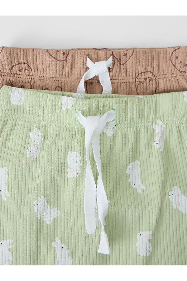 Ползунки детские (2шт.) MARK FORMELLE, зайки на бежевом +зайчата на св.зеленом - фото 2