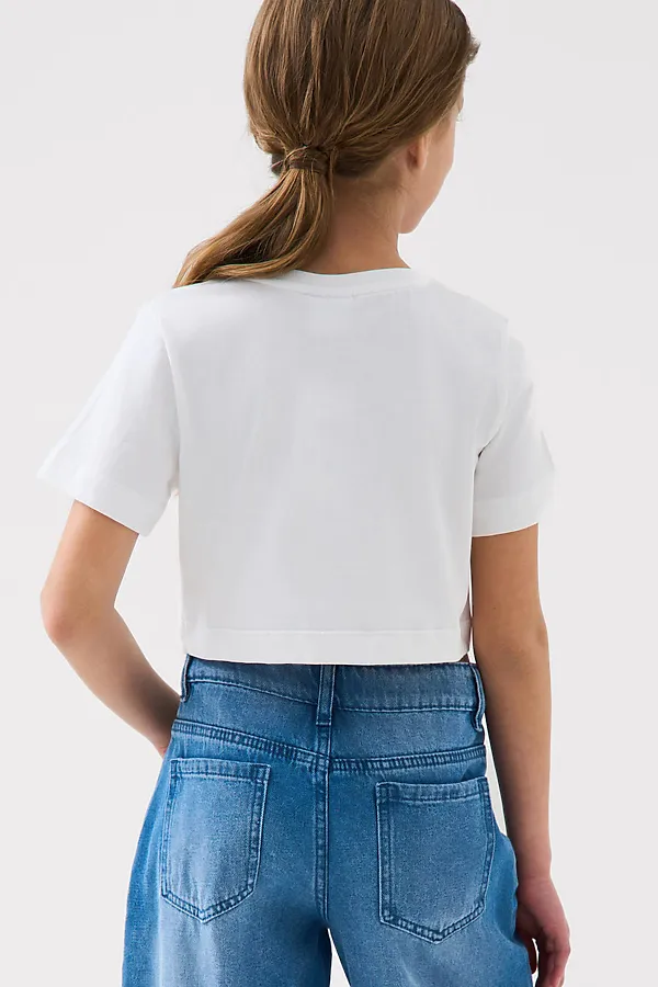 Фуфайка трикотажная для девочек (футболка) PLAYTODAY, белый - фото 2