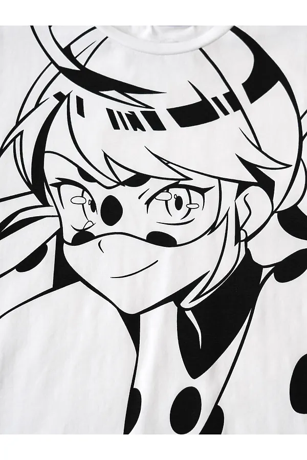 Комплект трикотажный для девочек: фуфайка (футболка), шорты PLAYTODAY, белый,черный - фото 2