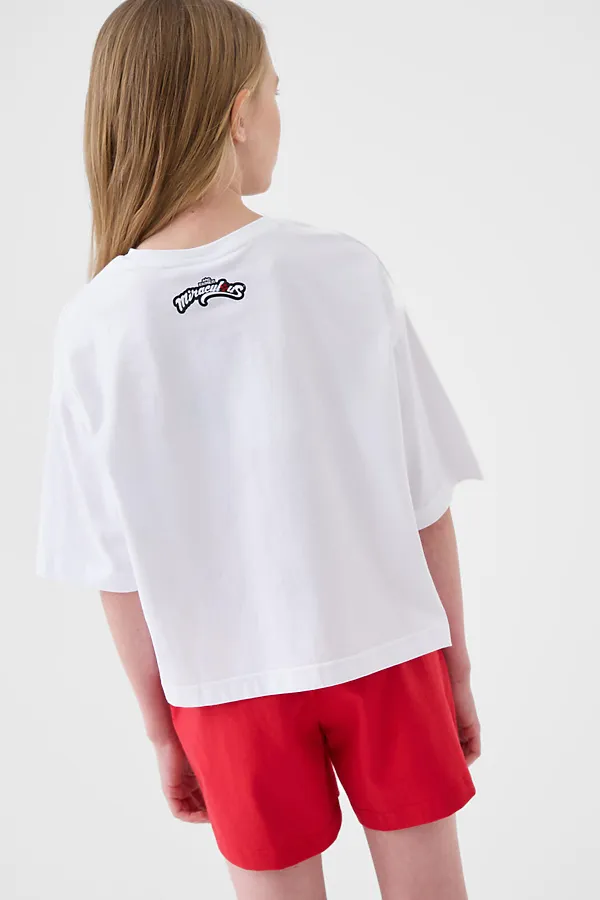 Комплект трикотажный для девочек: фуфайка (футболка), шорты PLAYTODAY, белый,красный - фото 2