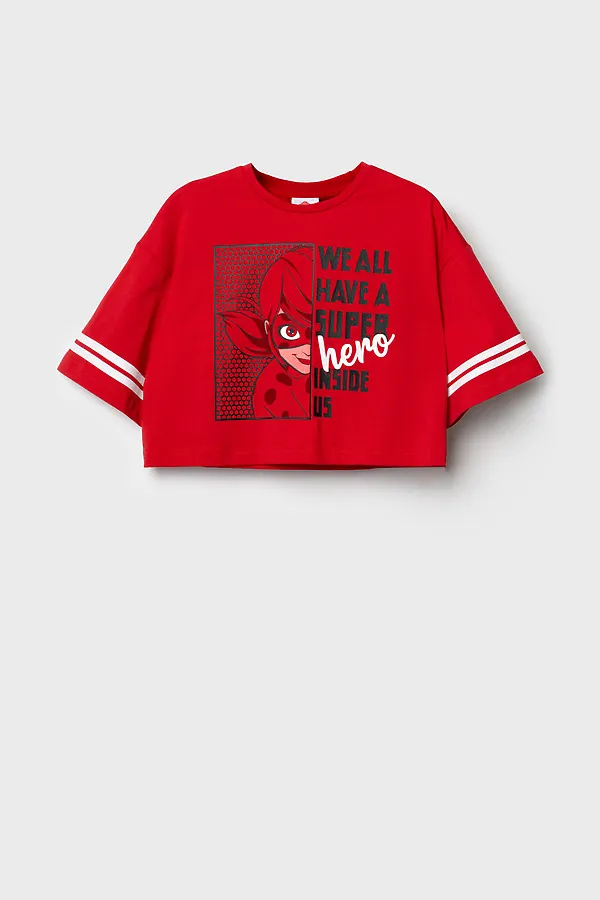 Фуфайка трикотажная для девочек (футболка) PLAYTODAY, красный - фото 2