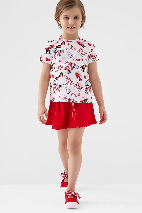 Фуфайка трикотажная для девочек (футболка) PLAYTODAY, разноцветный - фото 2