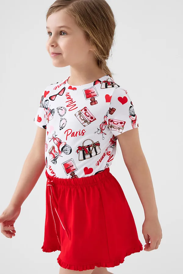 Фуфайка трикотажная для девочек (футболка) PLAYTODAY, разноцветный - фото 2