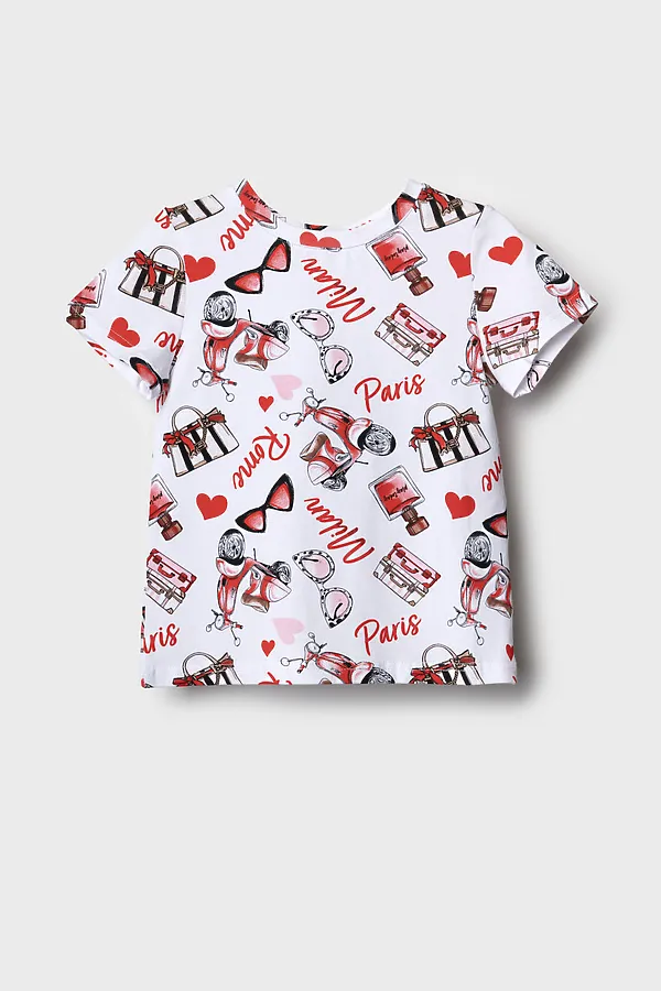 Фуфайка трикотажная для девочек (футболка) PLAYTODAY, разноцветный - фото 2