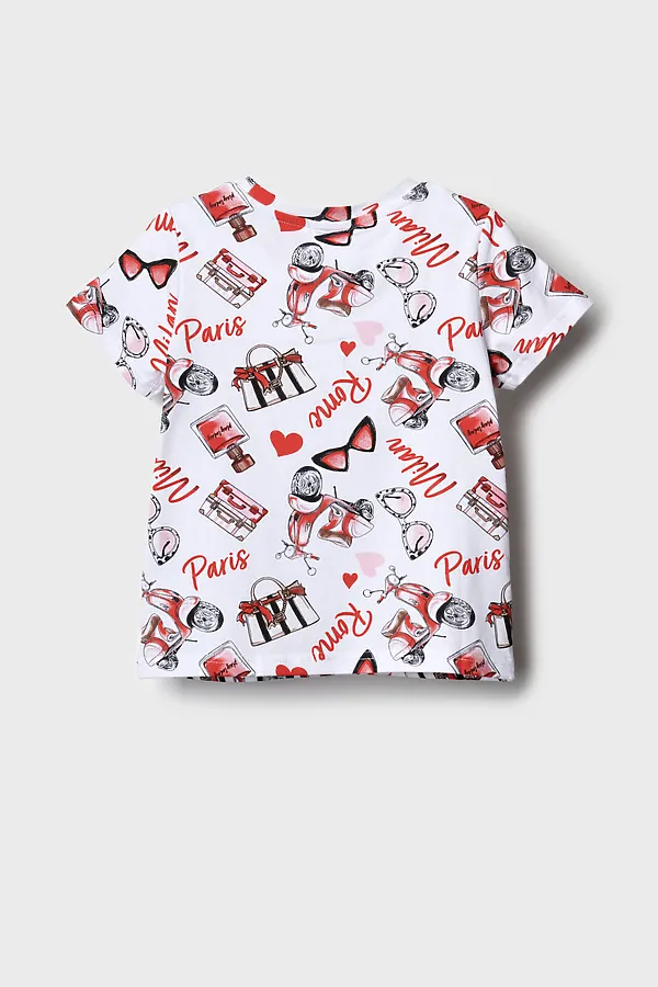 Фуфайка трикотажная для девочек (футболка) PLAYTODAY, разноцветный - фото 2