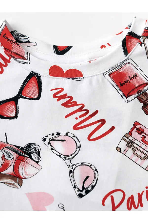 Фуфайка трикотажная для девочек (футболка) PLAYTODAY, разноцветный - фото 2