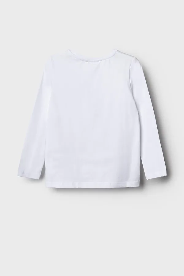 Фуфайка трикотажная для девочек (футболка с длинными рукавами) PLAYTODAY, белый - фото 2