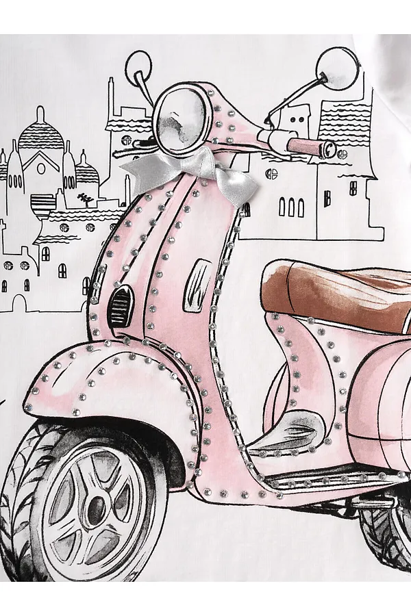 Фуфайка трикотажная для девочек (футболка с длинными рукавами) PLAYTODAY, белый - фото 2