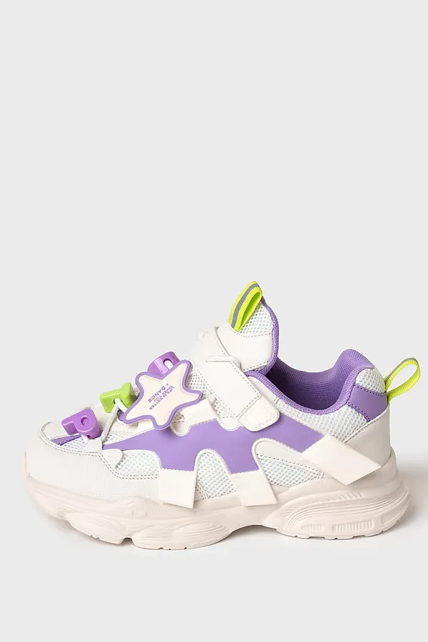Полуботинки для девочек PLAYTODAY, белый,сиреневый - фото 2