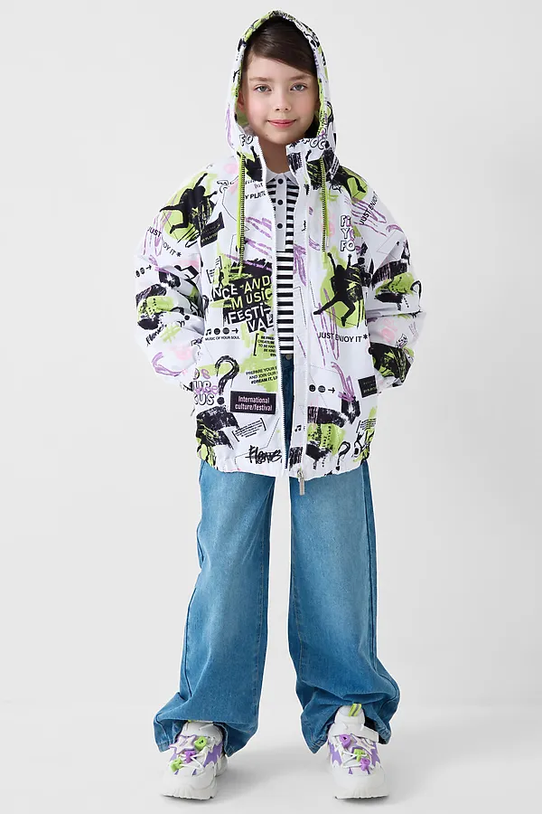 Полуботинки для девочек PLAYTODAY, белый,сиреневый - фото 2