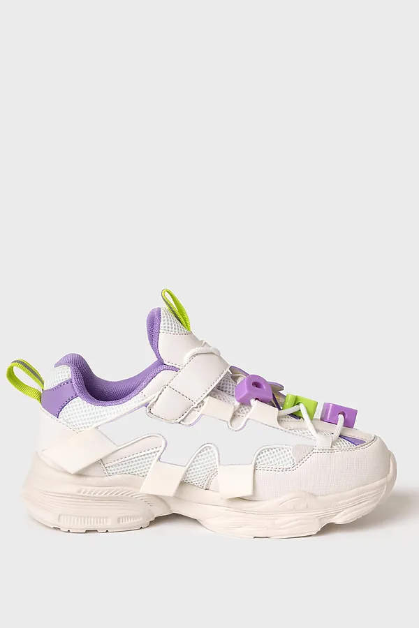 Полуботинки для девочек PLAYTODAY, белый,сиреневый - фото 2