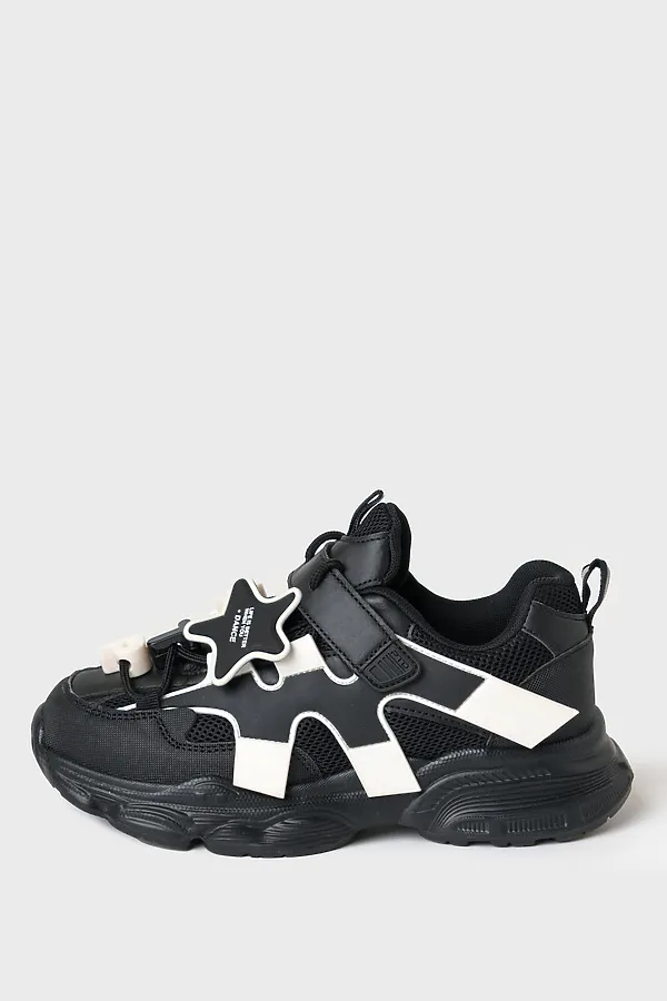 Полуботинки для девочек PLAYTODAY, черный,белый - фото 2