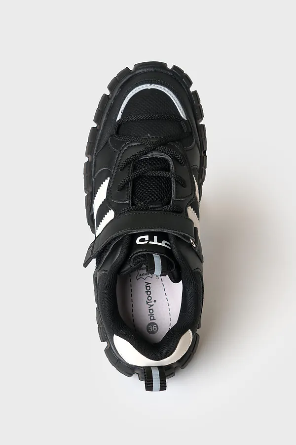 Полуботинки для мальчиков PLAYTODAY, черный,белый - фото 2