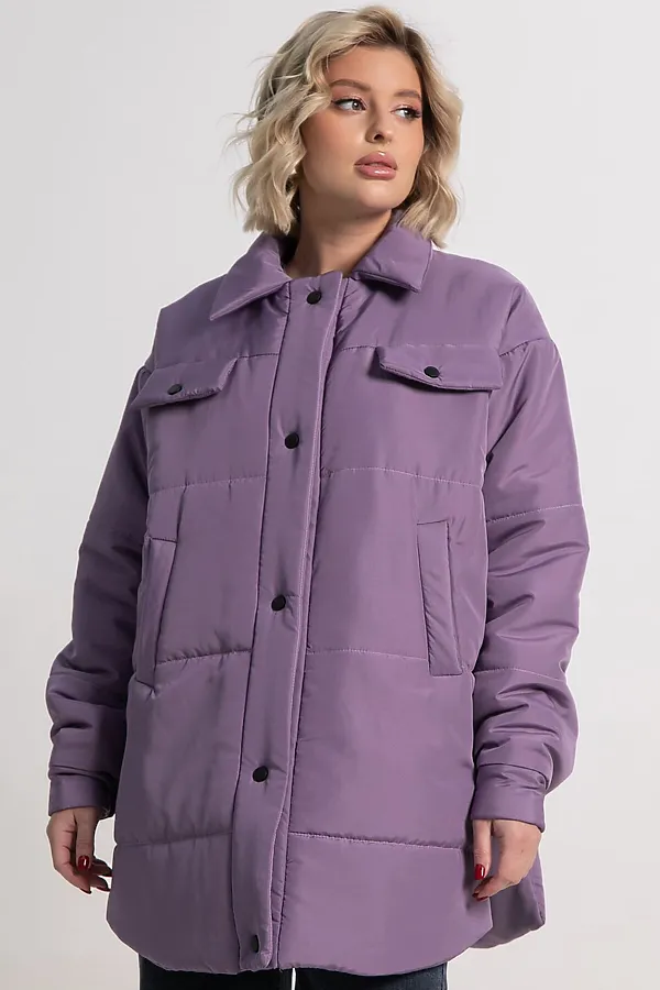 Куртка демисезонная Асель LADY TAIGA, фиолетовая - фото 2