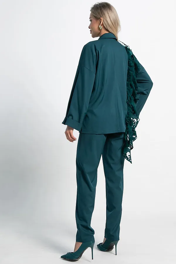 Костюм брючный Стилизация LADY TAIGA, изумруд - фото 2