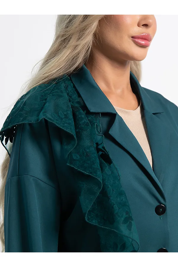 Костюм брючный Стилизация LADY TAIGA, изумруд - фото 2