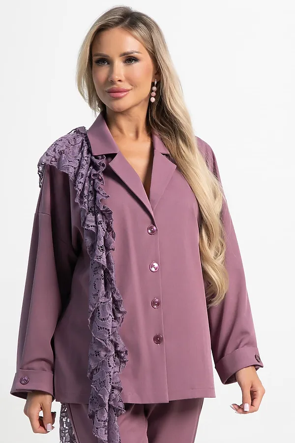 Костюм брючный Стилизация LADY TAIGA, нежно-розовый - фото 2