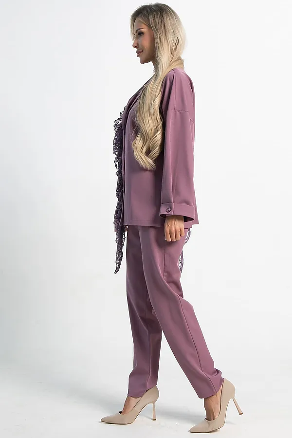 Костюм брючный Стилизация LADY TAIGA, нежно-розовый - фото 2