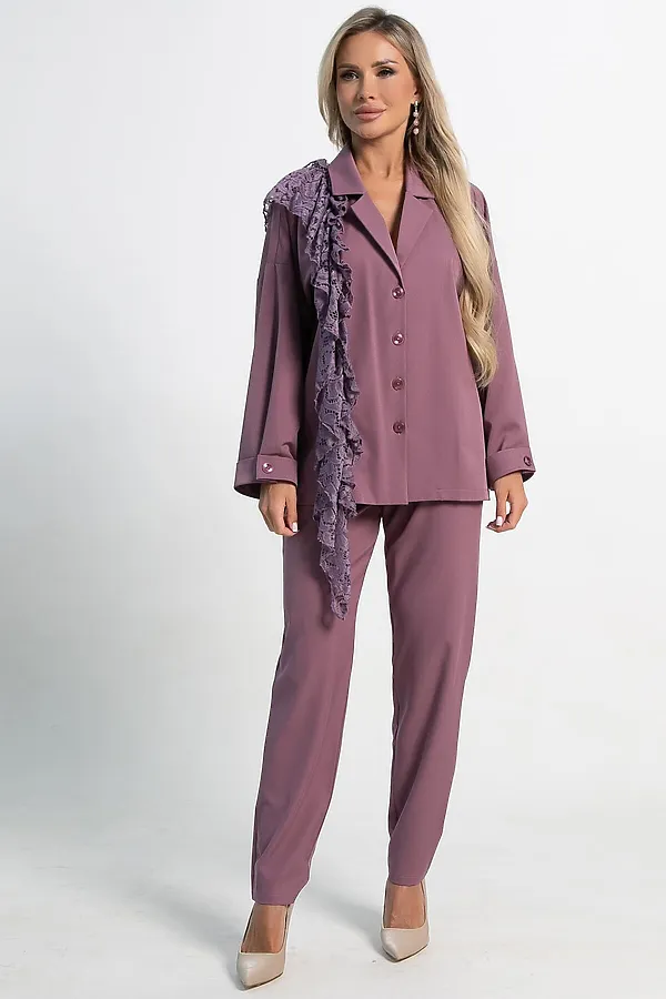 Костюм брючный Стилизация LADY TAIGA, нежно-розовый - фото 2