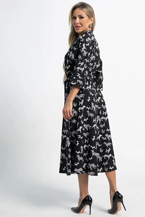 Платье Доминанта LADY TAIGA, черное/собаки - фото 2