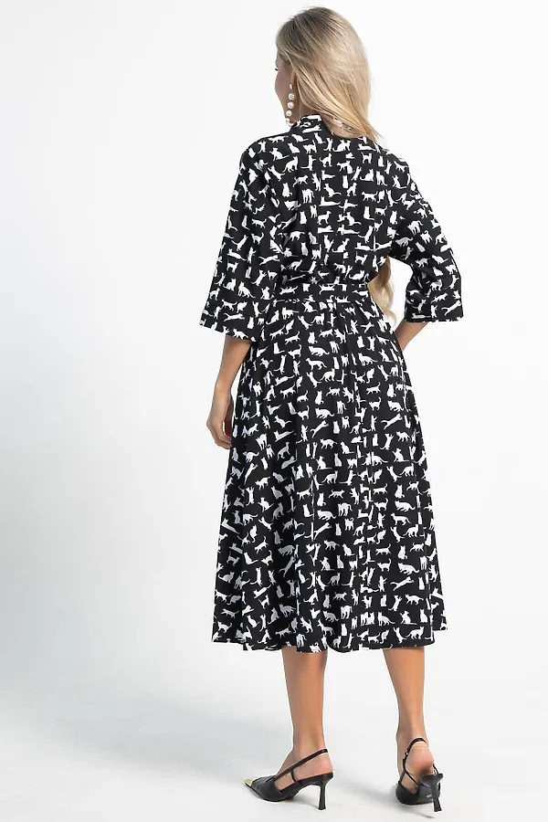 Платье Доминанта LADY TAIGA, черное/кошки - фото 2