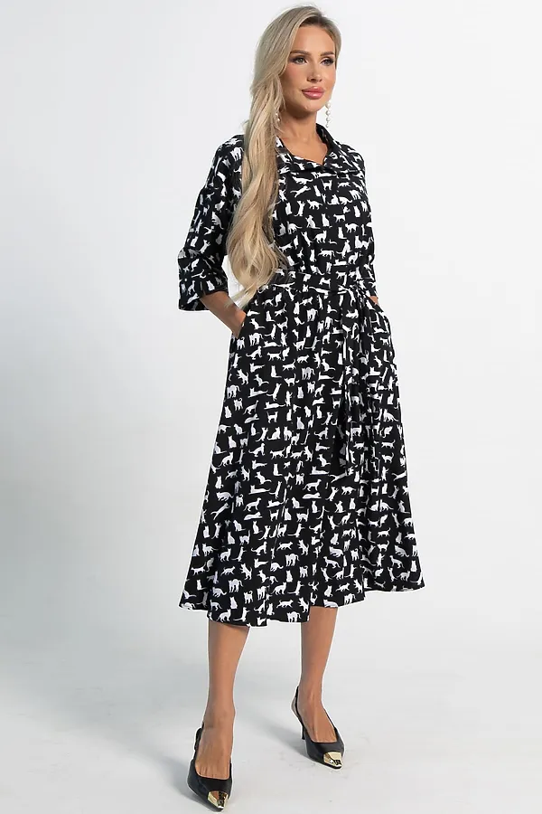 Платье Доминанта LADY TAIGA, черное/кошки - фото 2