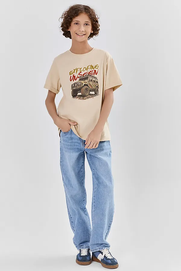 Футболка для мальчиков MARK FORMELLE, туман +печать - фото 2