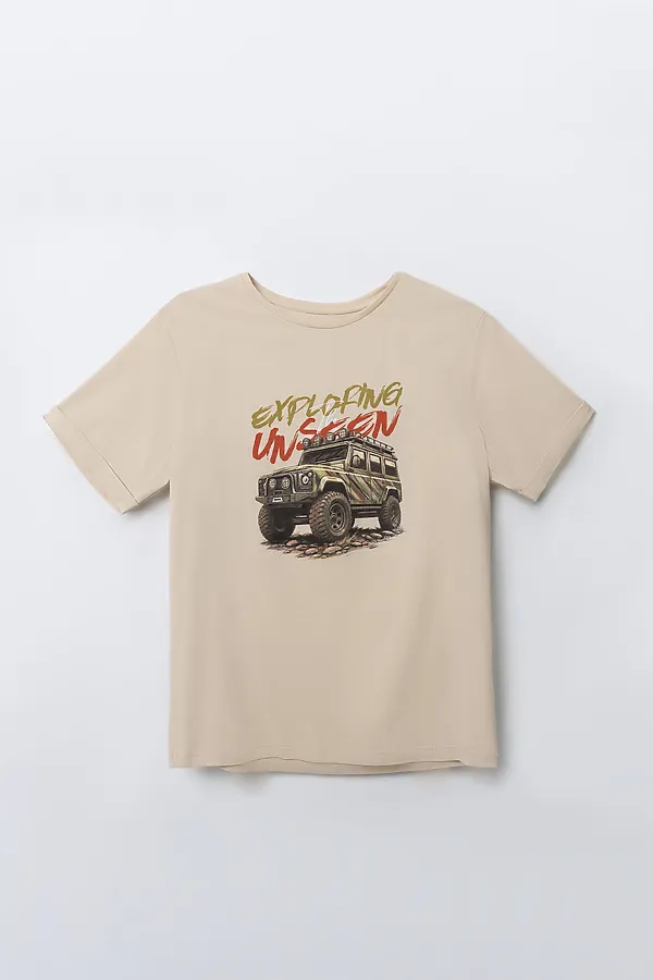 Футболка для мальчиков MARK FORMELLE, туман +печать - фото 2