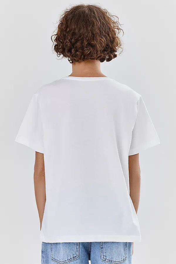 Футболка для мальчиков MARK FORMELLE, белый +печать8 - фото 2