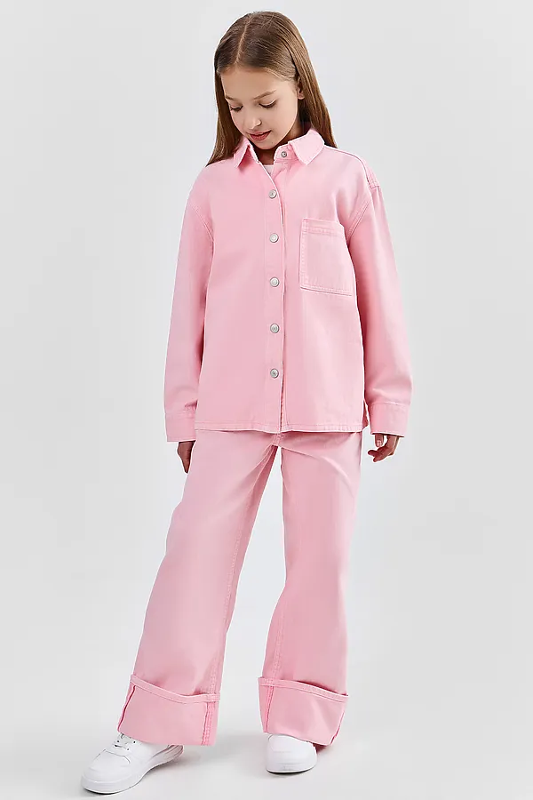 Рубашка джинсовая для девочек MARK FORMELLE, розовый - фото 2