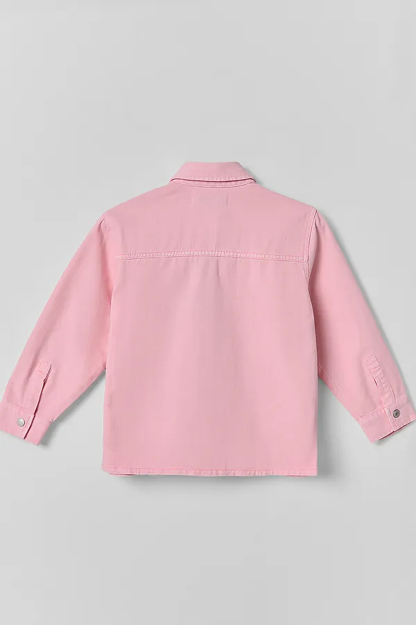 Рубашка джинсовая для девочек MARK FORMELLE, розовый - фото 2