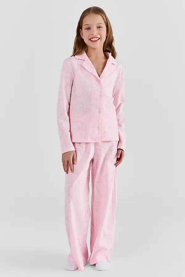 Комплект для девочек (рубашка, брюки) MARK FORMELLE, котики на розовом - фото 2