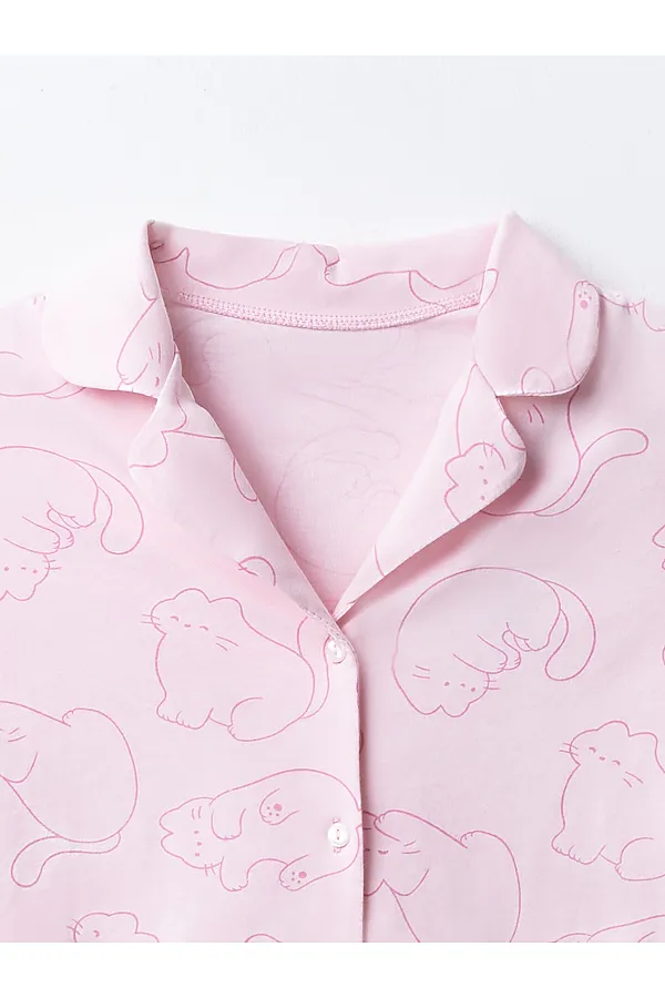 Комплект для девочек (рубашка, брюки) MARK FORMELLE, котики на розовом - фото 2