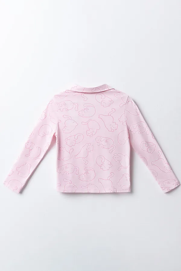 Комплект для девочек (рубашка, брюки) MARK FORMELLE, котики на розовом - фото 2