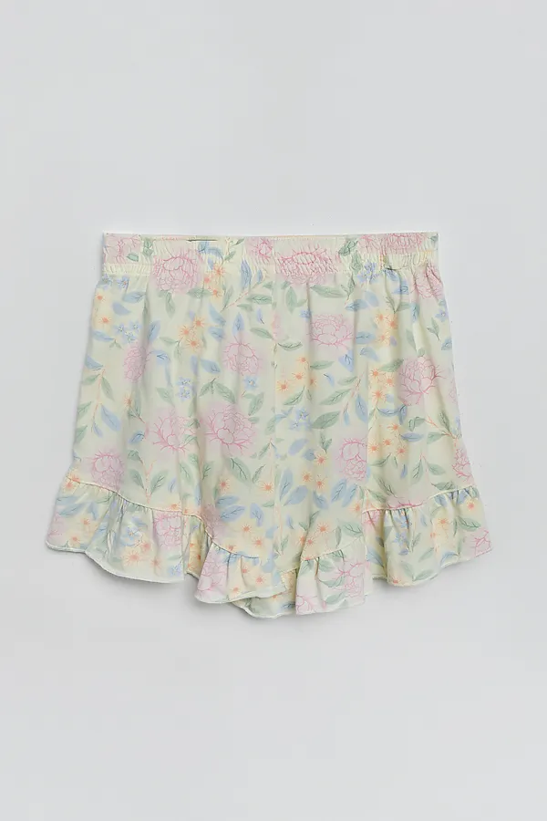 Комплект женский (джемпер, шорты) MARK FORMELLE, разбеленный желтый +цветы на желтом - фото 2