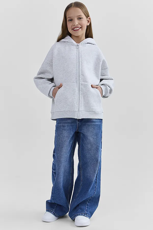 Толстовка для девочек MARK FORMELLE, серый меланж 4306-а - фото 2