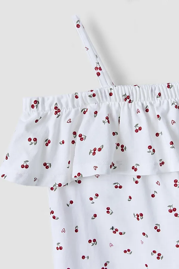 Сарафан для девочек MARK FORMELLE, вишенки на белом - фото 2