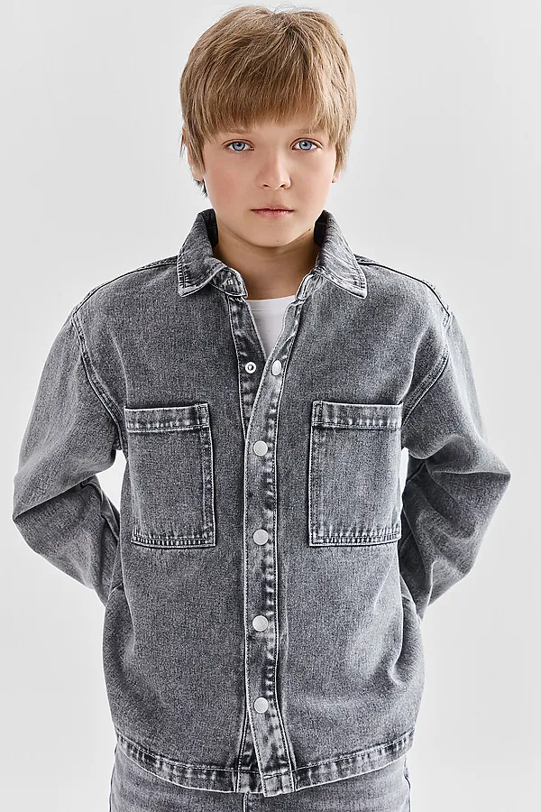 Куртка джинсовая для мальчиков MARK FORMELLE, серый - фото 2