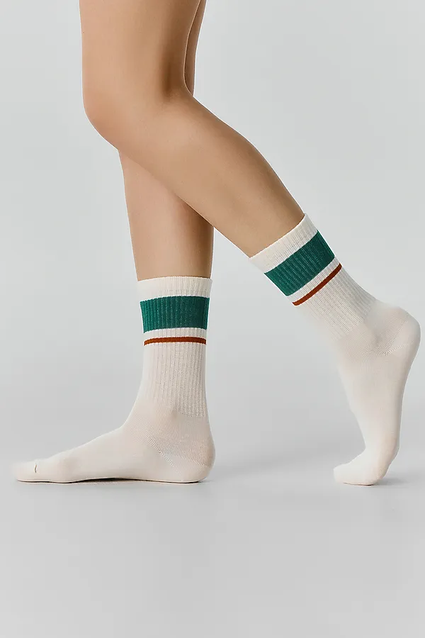 Носки женские (3 пары) MARK FORMELLE, я.малахит /лёд /молочный/ - фото 2