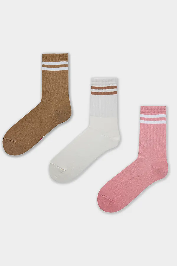 Носки женские (3 пары) MARK FORMELLE, молочный /капучино /сухая роза/ - фото 2