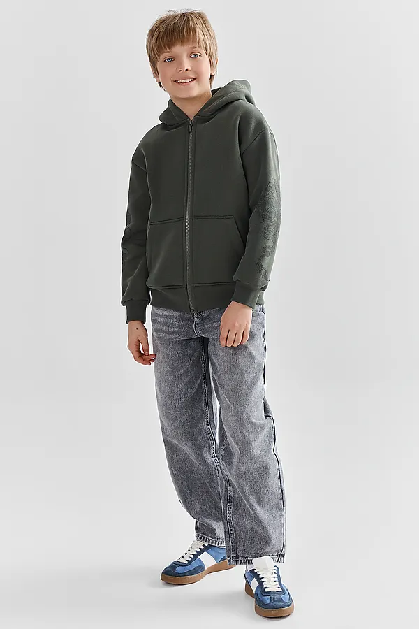 Толстовка для мальчиков MARK FORMELLE, т.хаки +печать1 - фото 2