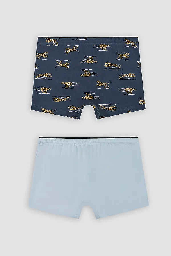 Трусы мужские (2шт) MARK FORMELLE, лунный луч +тигры на графите - фото 2